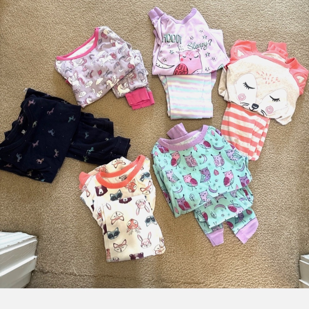 12 piece girl pajama size 6 long sleeve members mark